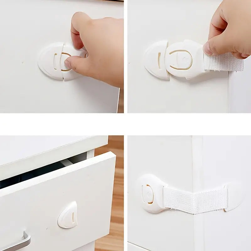 2pcs Multifunctional Baby Safety Lock and Strap Set